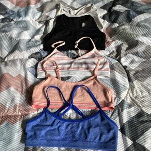 Five girls youth sports bras. Size medium.